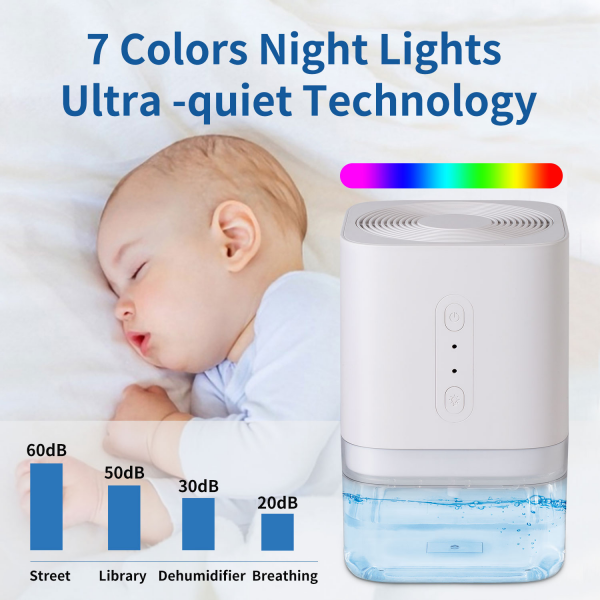 7 Color RGB Lights Peltier Portable Home Dehumidifier